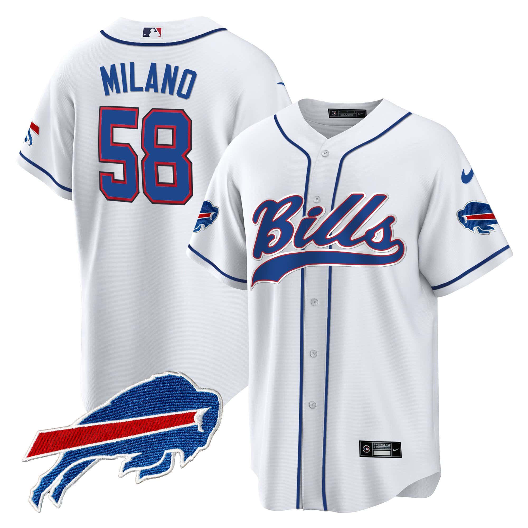 Men Buffalo Bills #58 Milano White 2024 Nike Baseball Game NFL Jersey
